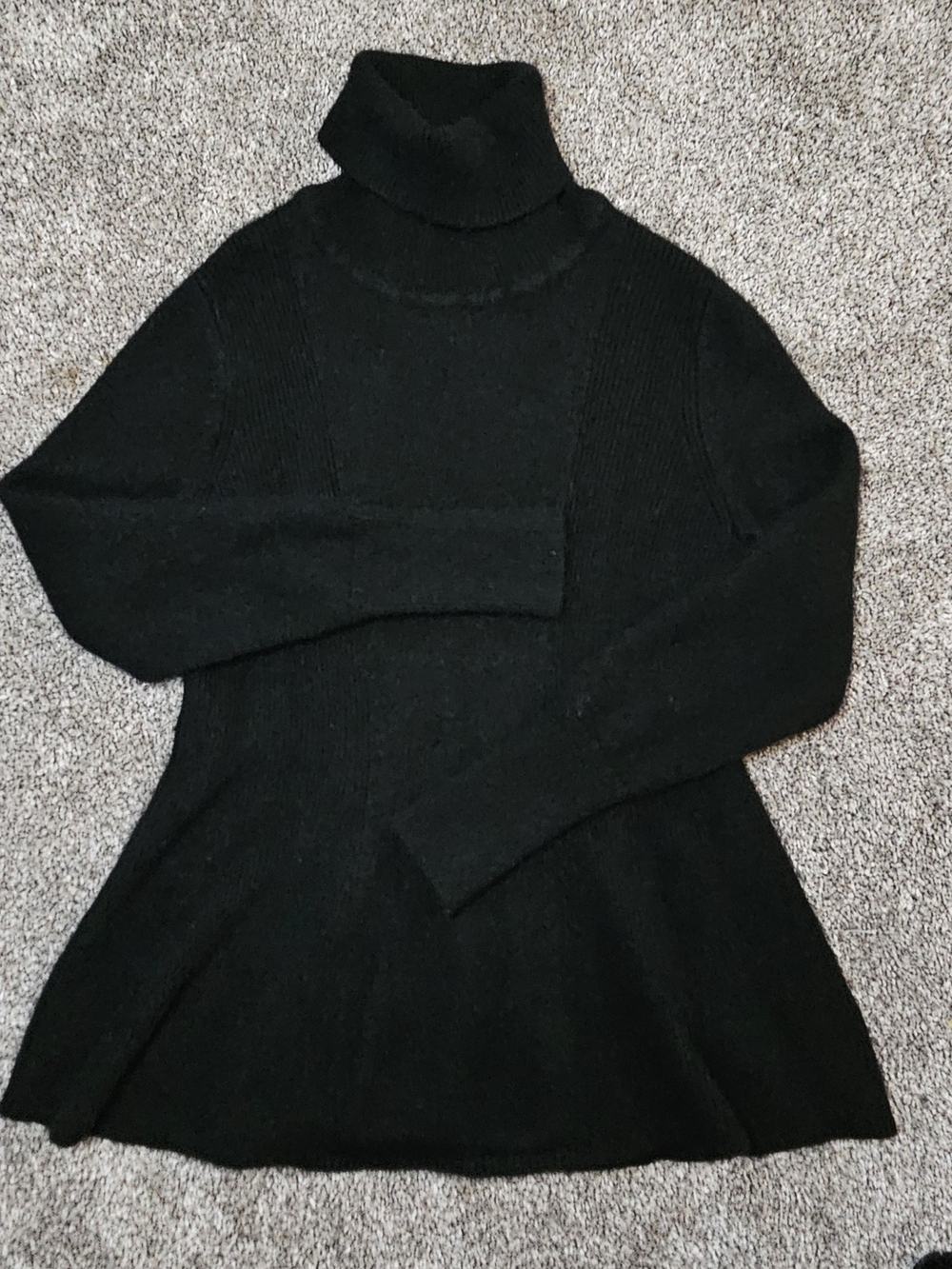 Isaac Mizrahi Live Pure Cashmere Flare Hem Turtleneck Knit Sweater L